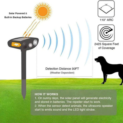 Solar Powered Pest Repeller for Garden and Yard