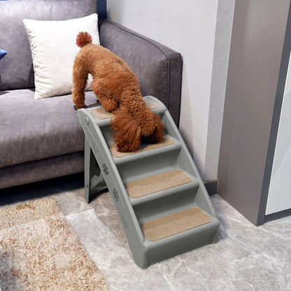 Compact Collapsible Pet Stairs for Small Dogs & Cats