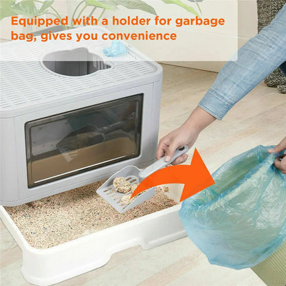 Large Hidden Cat Litter Box with Storage & Scoop