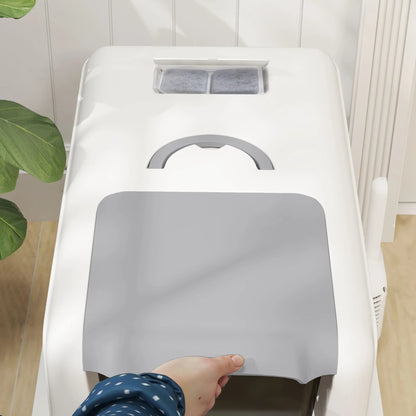 Spacious Covered Cat Litter Box with Easy Clean Tray