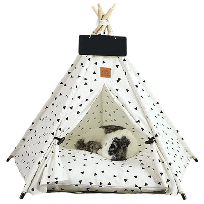 Cozy Small Pet Teepee House with Soft Washable Pad - LifyPet