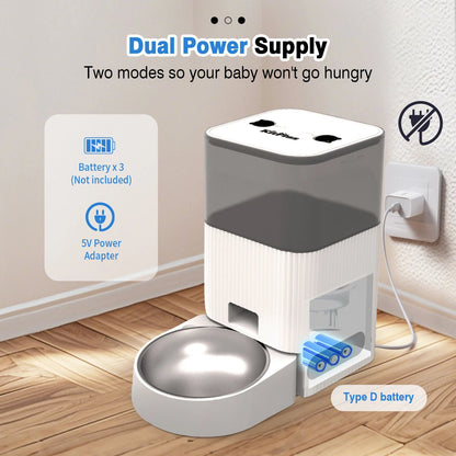 Wi-Fi Automatic Pet Food Dispenser with Voice Recorder