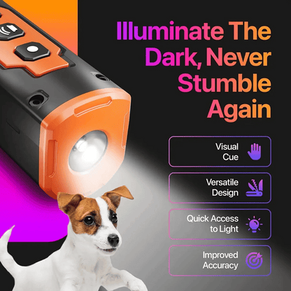 Portable Dog Trainer with Ultrasonic Sound and Flashing Light