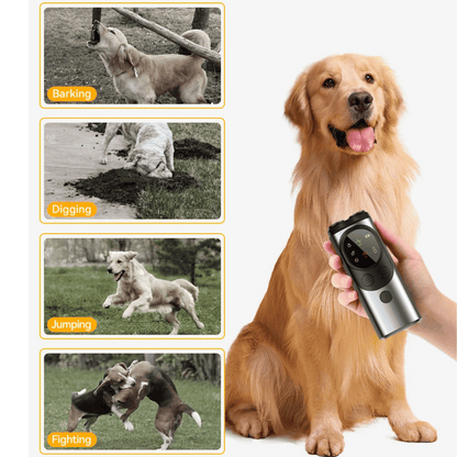 Portable Dog Trainer with Ultrasonic Bark Control and Flashlight