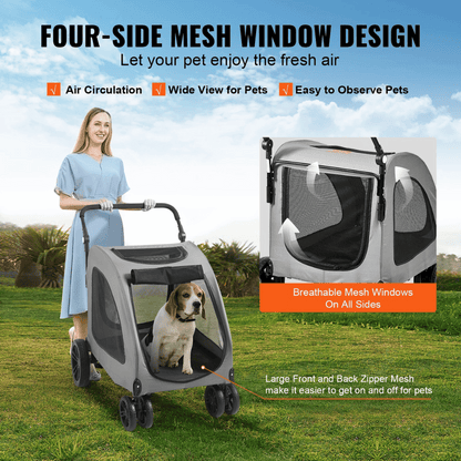 Large Pet Stroller for Big Dogs up to 72kg