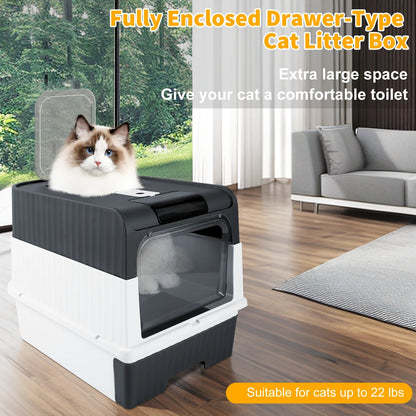 Hidden Cat Litter Box with Easy Clean Tray