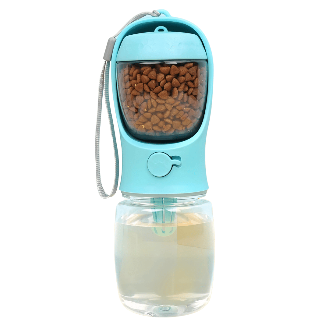 Travel Dog Water Bottle & Food Bowl Container