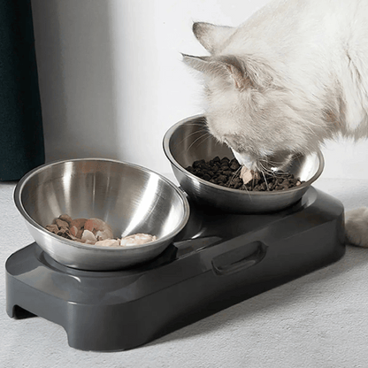 Adjustable Pet Feeder with Stainless Steel Food Bowls