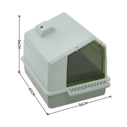 Easy Clean Covered Cat Litter Box with Scoop Included