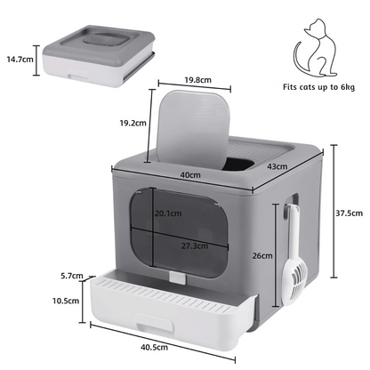 Easy Clean Hidden Cat Litter Box with Removable Tray