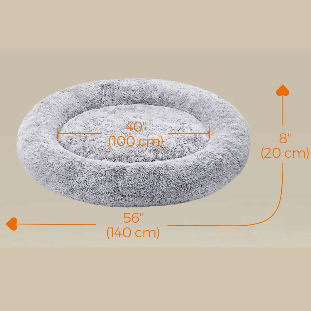 Large Comfy Fleece Donut Dog Bed for Big Dogs