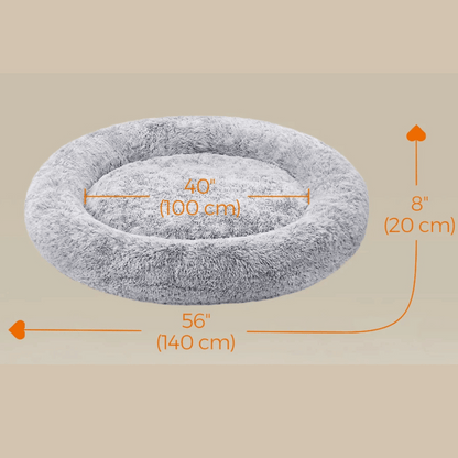 Large Comfy Fleece Donut Dog Bed for Big Dogs