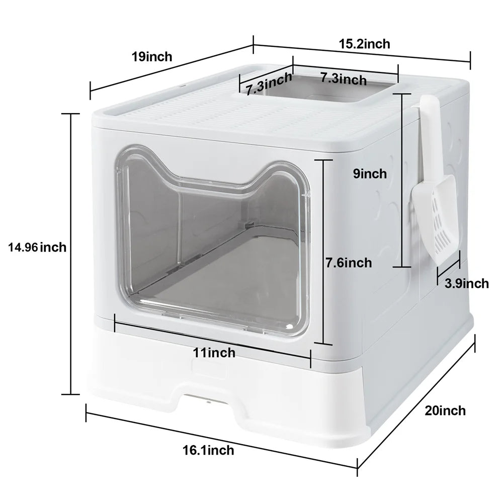Hidden Cat Litter Box with Odor Control & Cleaning Tools