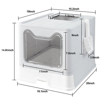 Hidden Cat Litter Box with Odor Control & Cleaning Tools