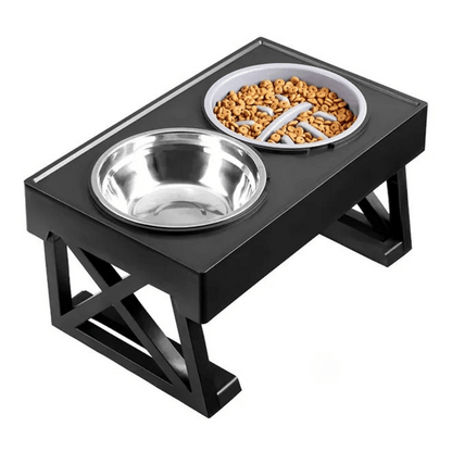 Elevated Dog Feeder with Adjustable Stand and Stainless Bowls