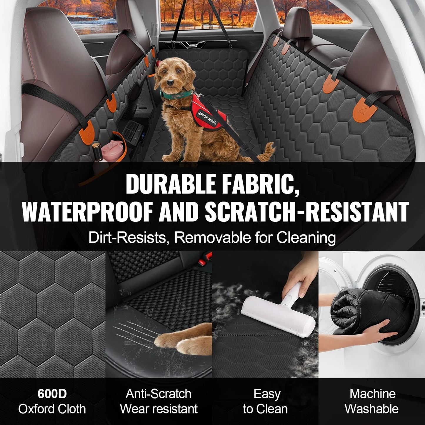 Durable Full Back Seat Pet Car Cover Protector
