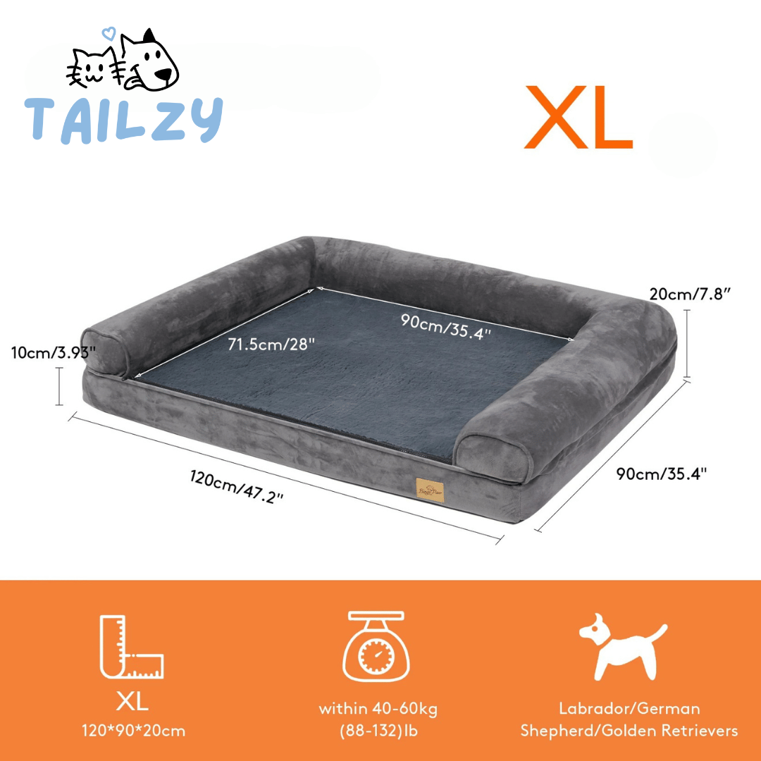 Large Comfort Dog Bed | Waterproof, Plush Sofa Pet Mattress