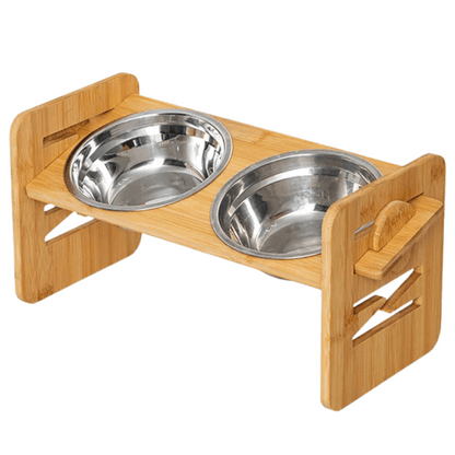Portable Pet Feeder with Adjustable Height & 2 Metal Bowls
