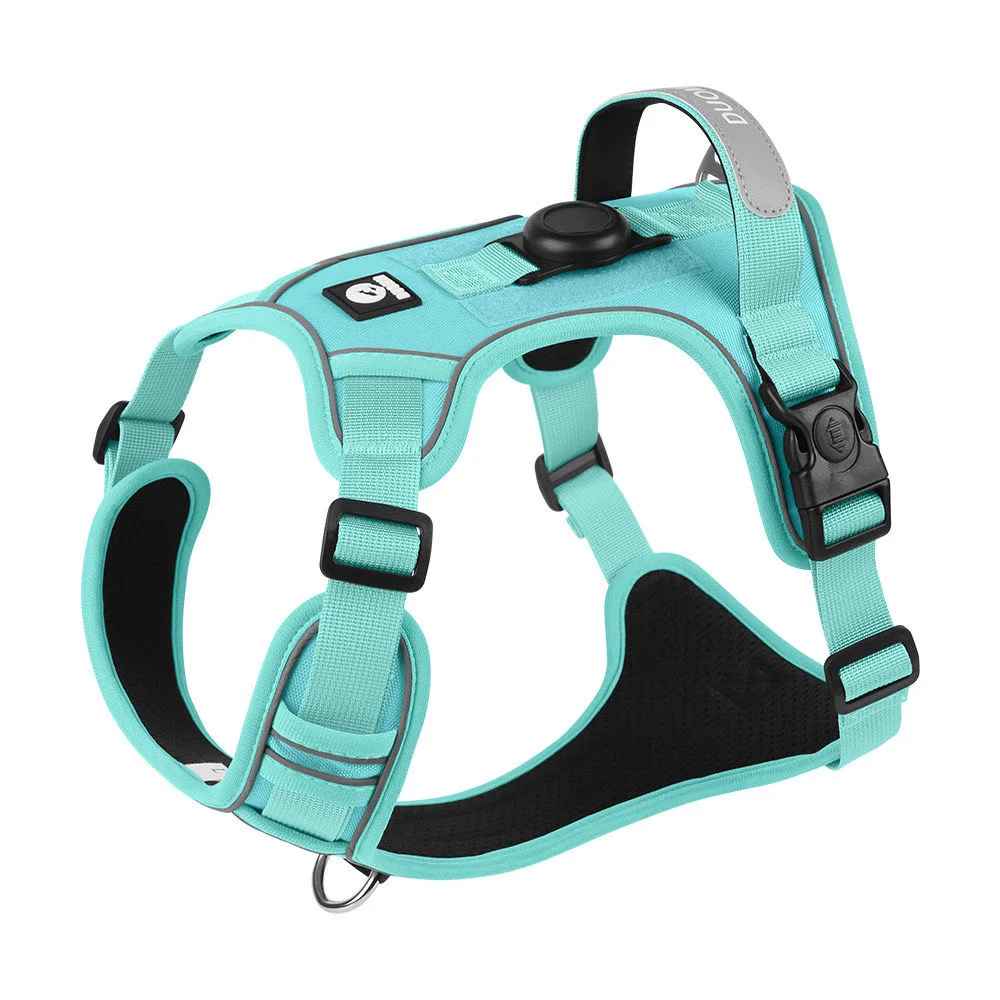 Durable Padded Dog Harness with Leash Clip and ID Holder