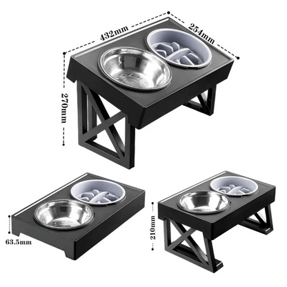 Elevated Dog Feeder with Adjustable Stand and Stainless Bowls