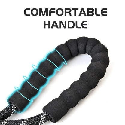 Durable Pet Leash with Padded Grip & Hi-Vis Rope