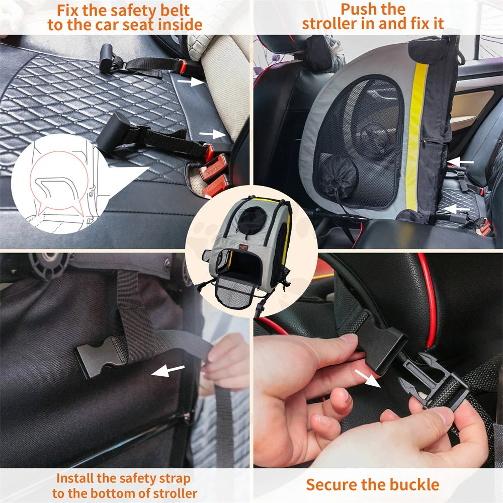 Portable Pet Stroller Car Carrier for Small Dogs