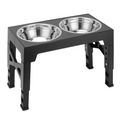 Elevated Dog Feeder with Adjustable Height & Metal Bowls