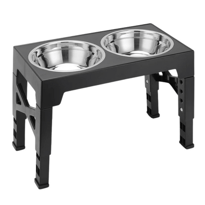 Elevated Dog Feeder with Adjustable Height & Metal Bowls - LifyPet