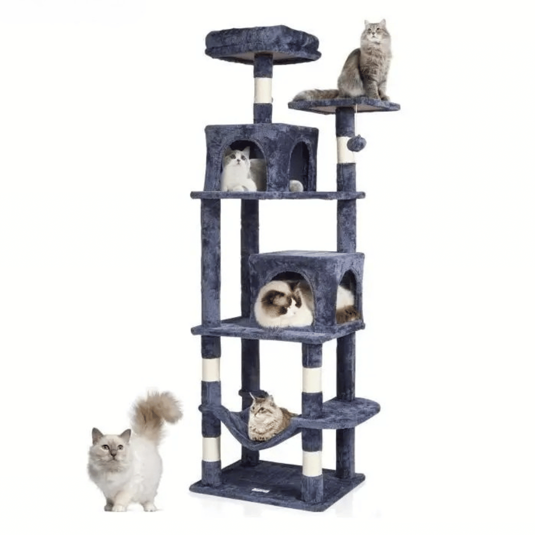 Tall Cat Tower with Multiple Levels and Hammock - LifyPet