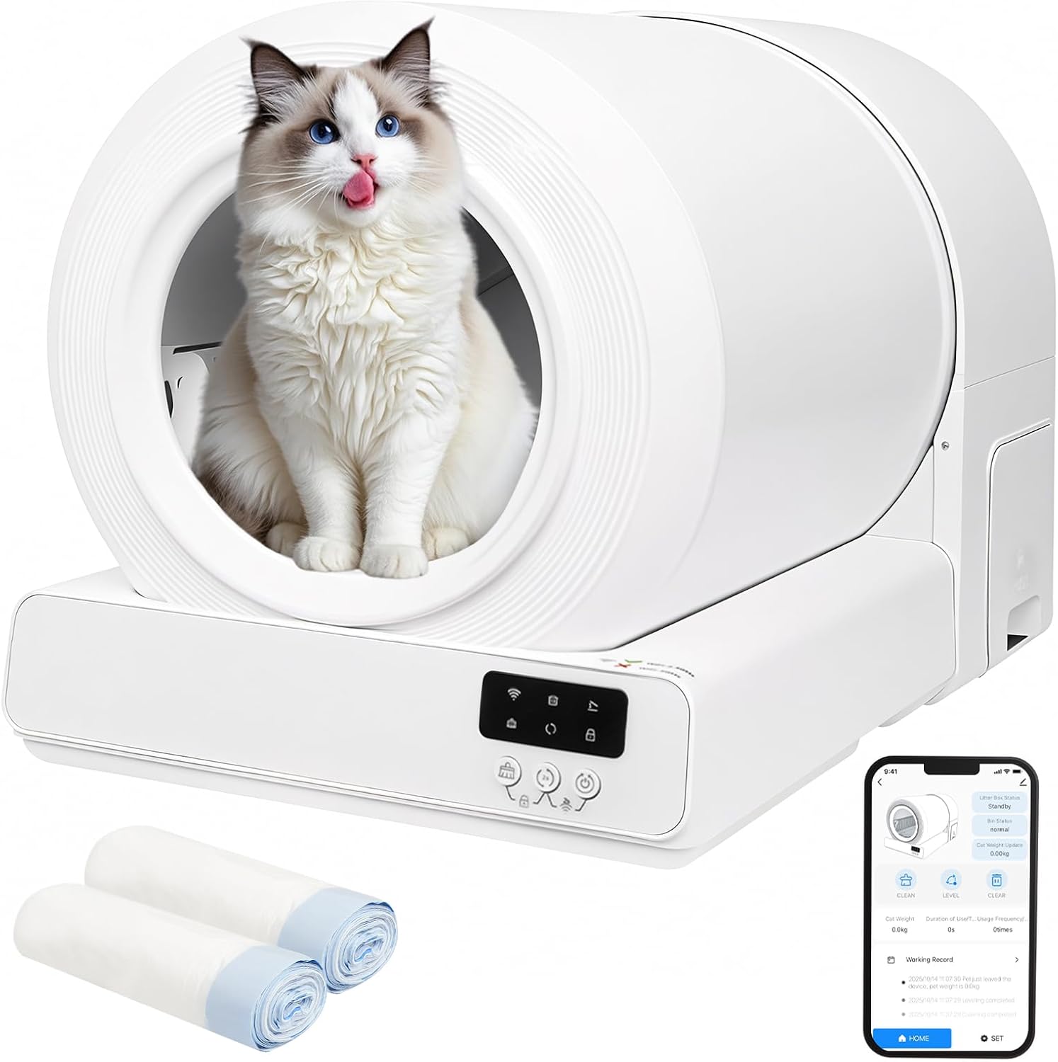 85L Smart Self-Cleaning Automatic Litter Box with App Control & 9 Safety Sensors