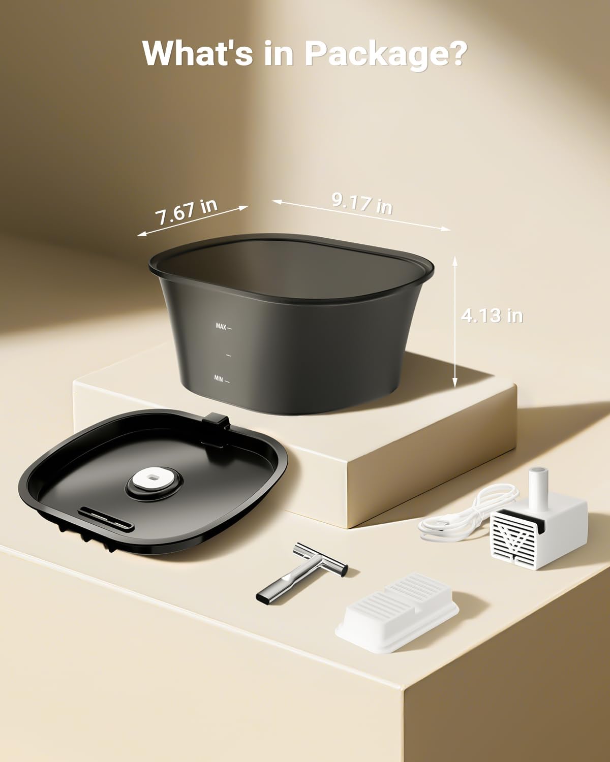 Cat Water Fountain for Drinking 2.5L/85oz with Dual Spouts – Automatic Cat Fountain, Ultra-Quiet Wired Pet Water Fountain with LED Light, Triple Filtration