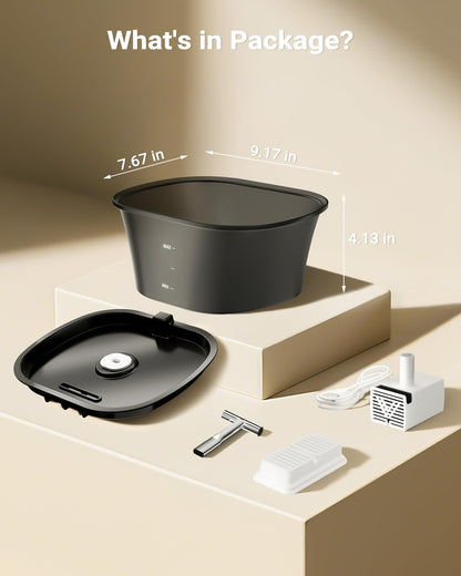 Cat Water Fountain for Drinking 2.5L/85oz with Dual Spouts – Automatic Cat Fountain, Ultra-Quiet Wired Pet Water Fountain with LED Light, Triple Filtration