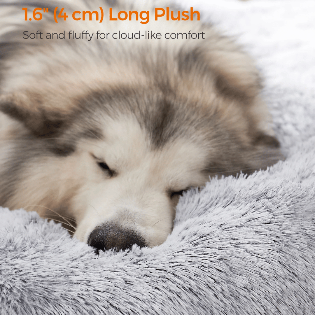 Large Comfy Fleece Donut Dog Bed for Big Dogs