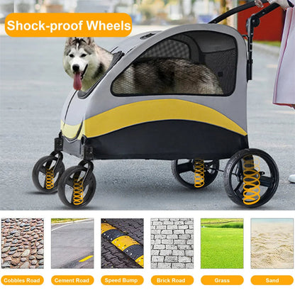 Folding Pet Stroller for Big and Small Dogs