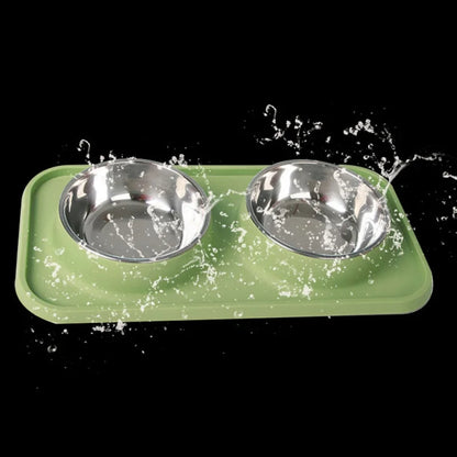 Durable Stainless Steel Pet Food Bowls & Non Slip Tray