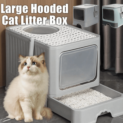Large Hidden Cat Litter Box with Easy Clean Tray