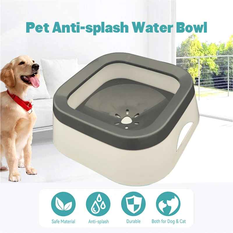 Spill Proof Water Bowl for Dogs and Cats 1L