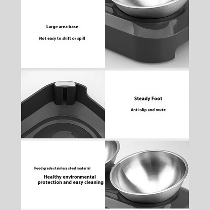 Adjustable Pet Feeder with Stainless Steel Food Bowls