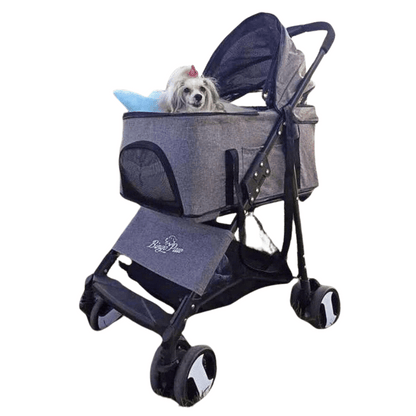 Portable Pet Stroller with Detachable Carrier and Car Seat