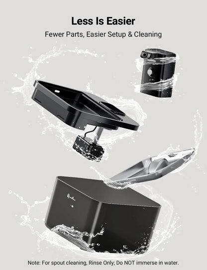 Silent Pet Fountain with Auto Sensor & Stainless Steel Bowl