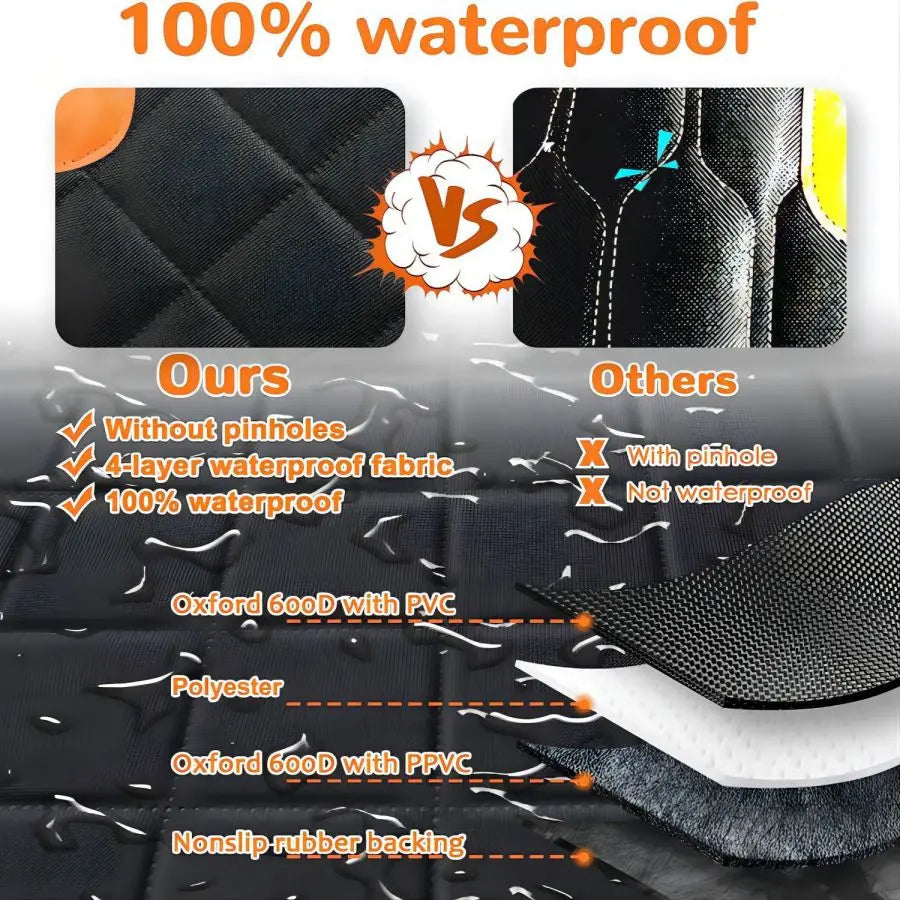 Durable Pet Car Seat Cover with Breathable Mesh Window