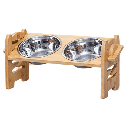 Portable Pet Feeder with Adjustable Height & 2 Metal Bowls