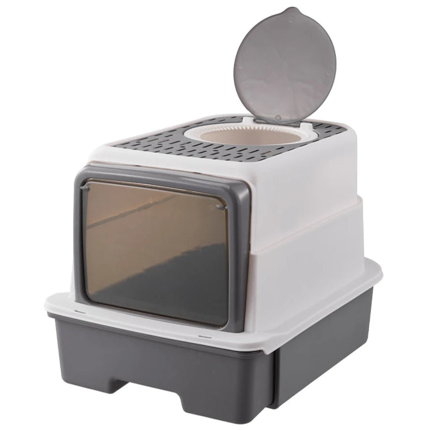 Odor Control Cat Litter Box with UV Light & Cleaning Tools