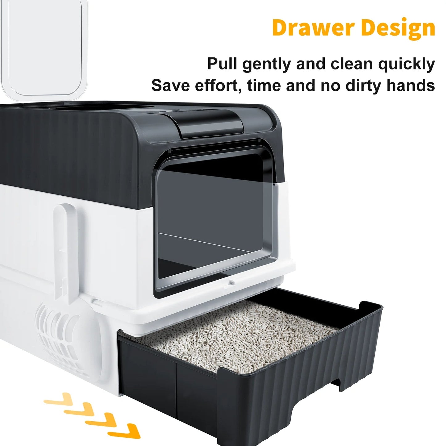 Hidden Cat Litter Box with Easy Clean Tray