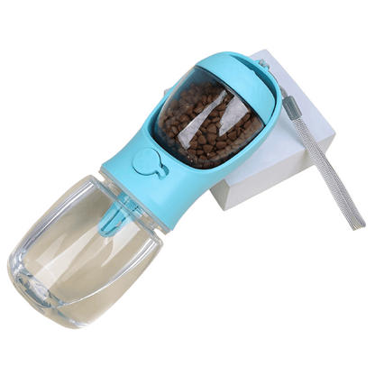 Travel Dog Water Bottle & Food Bowl Container