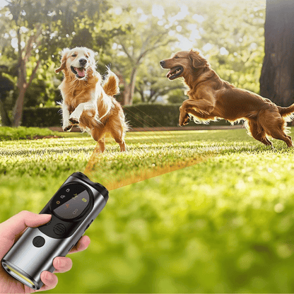 Portable Dog Trainer with Ultrasonic Bark Control and Flashlight