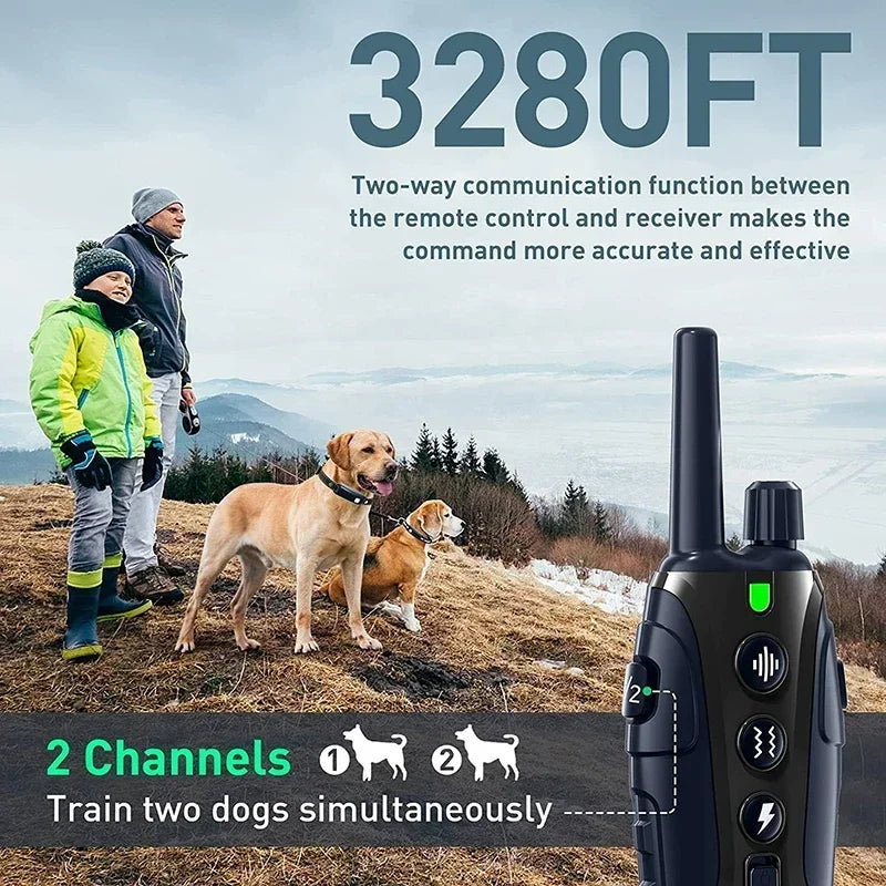 Long Range Waterproof Dog Training Collar & Remote