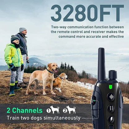 Long Range Waterproof Dog Training Collar & Remote
