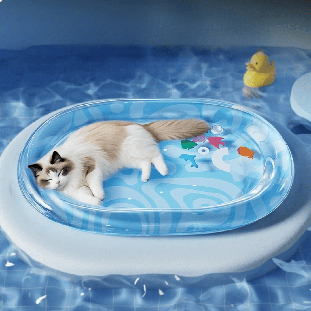 Cooling Pet Bed with Soft Bolsters for Summer Relaxation
