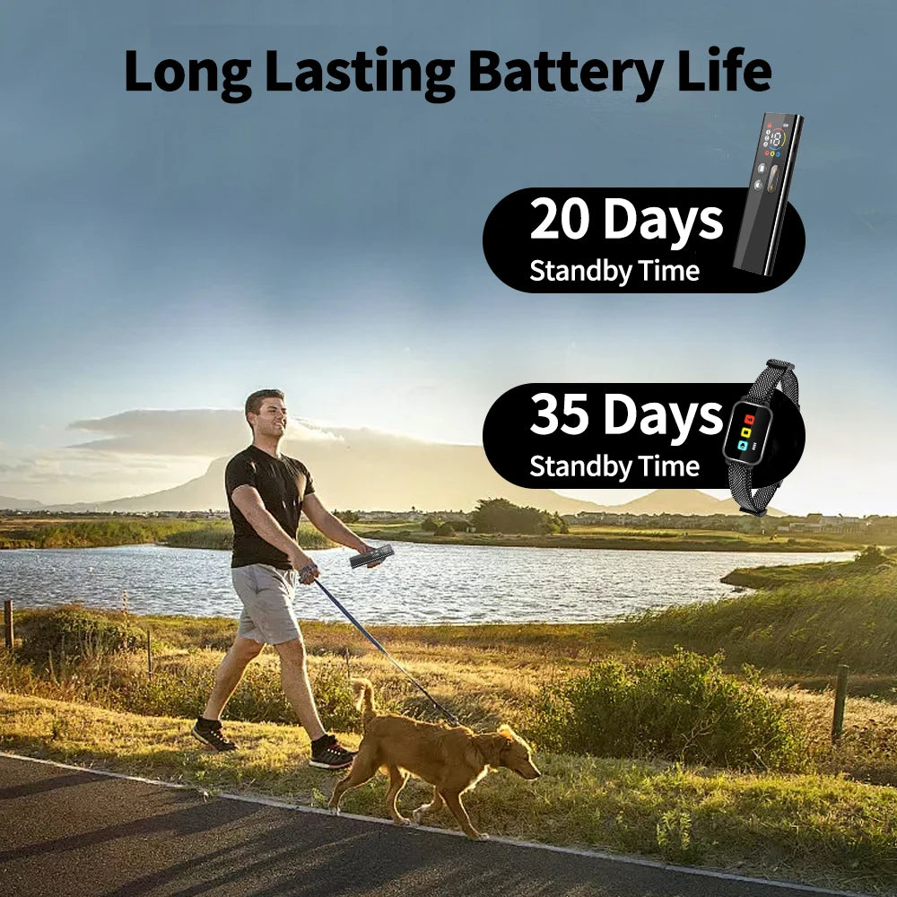 Long Range Dog Training Collar with Color LCD Remote